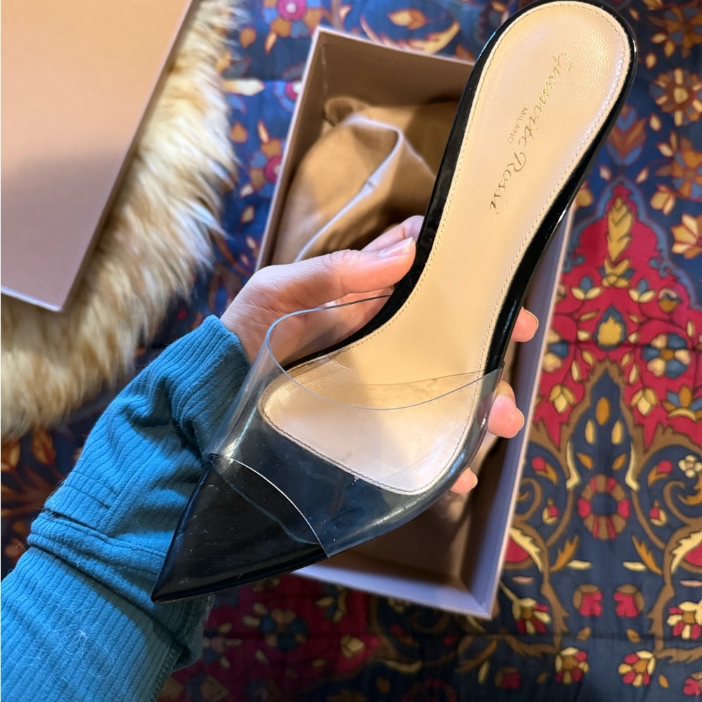 Gianvito Rossi Elle 85 Glass Trasp